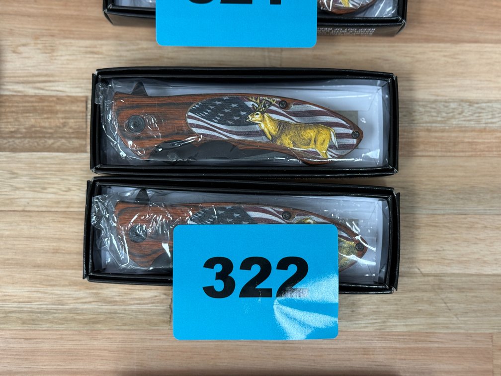 2-USA Flag Liberty Deer Knives