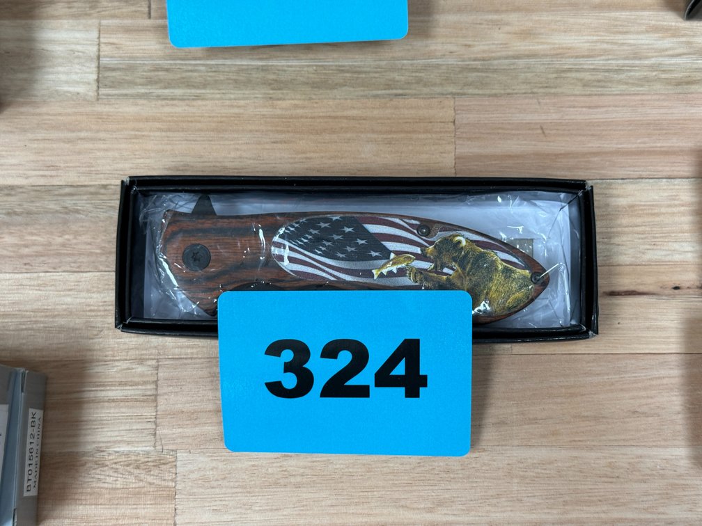 2-USA Flag Knives, 1 Bear Knife