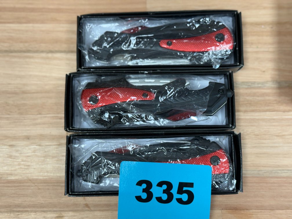 3-Red And Black Riek Knives