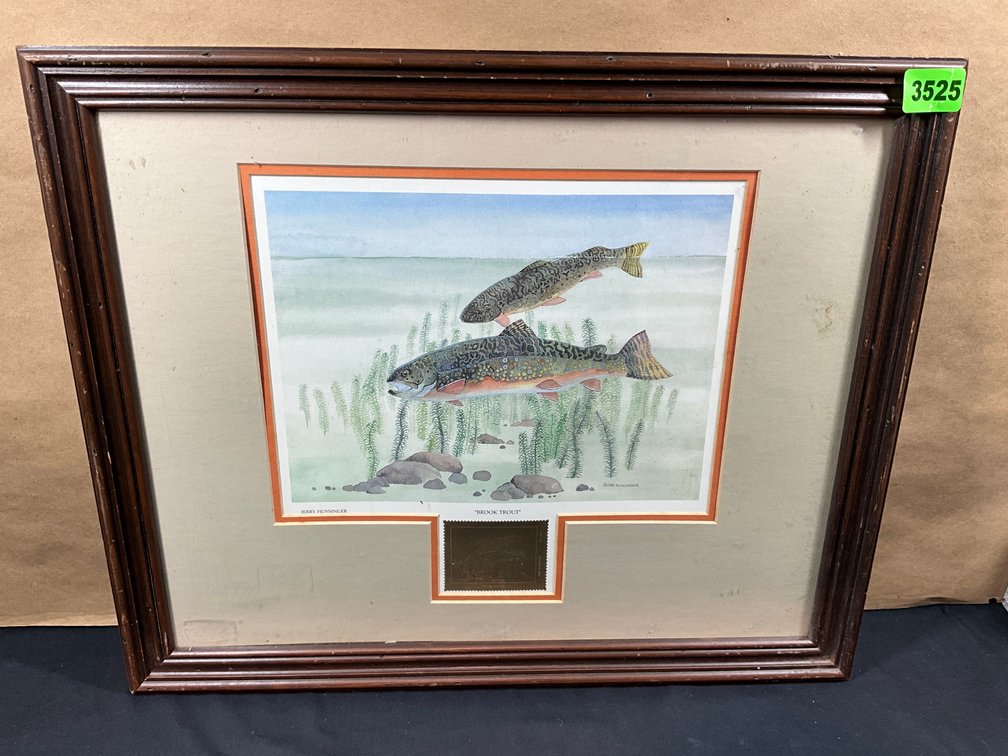 Brook Trout By Jerry Hunsinger, Boy Fishing By A. Sehring, House W/ White Picket Fence