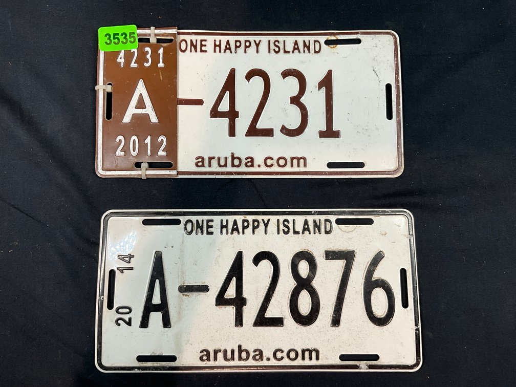 2 Aruba.com License Plates
