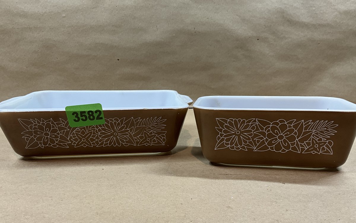 2 Woodland Brown Refrigerator Casserole Dishes No Lids (Small & Large)
