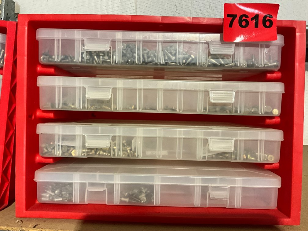 Red Plano 4 Box Organizer & Contents, Aircraft Fasteners