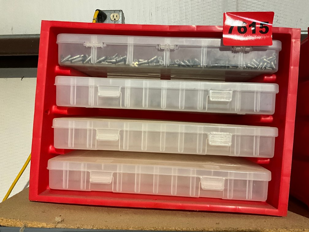 Red Plano 4 Box Organizer & Contents, Aircraft Fasteners