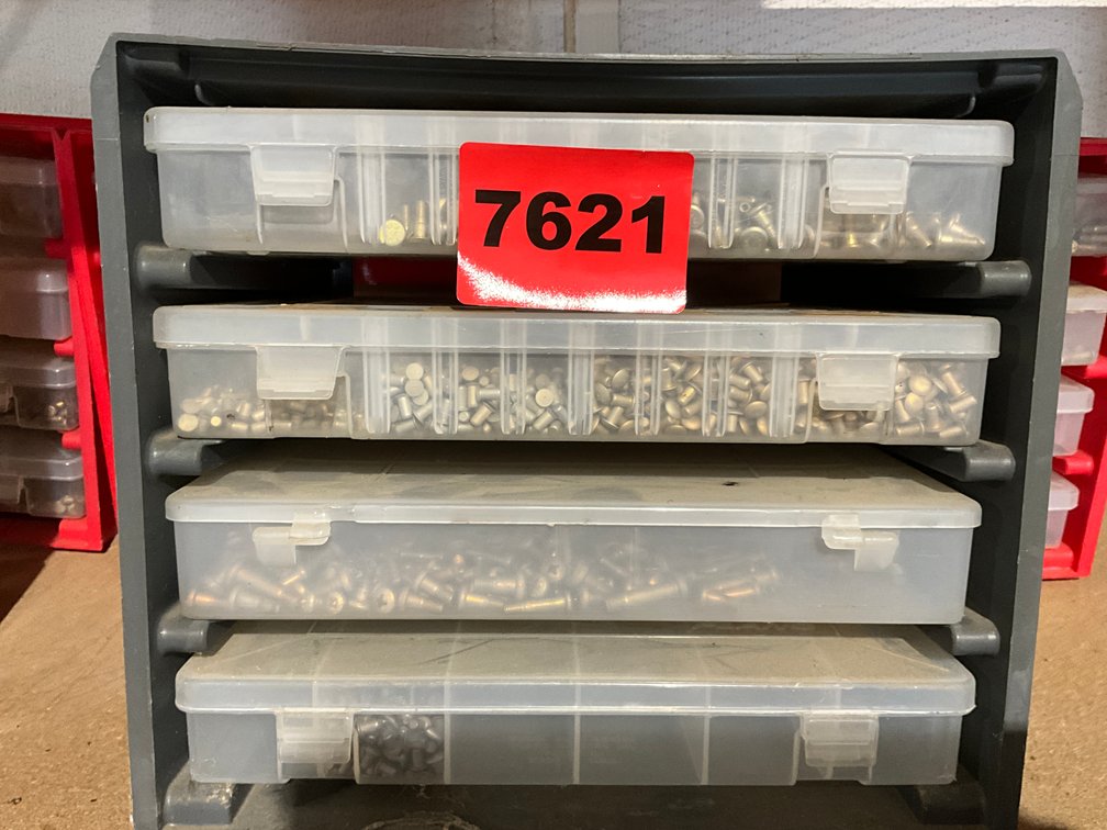 Red Plano 4 Box Organizer & Contents, Aircraft Fasteners