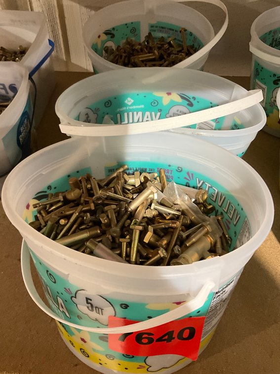 3 Plastic Tubs - Asstd Aircraft Bolts