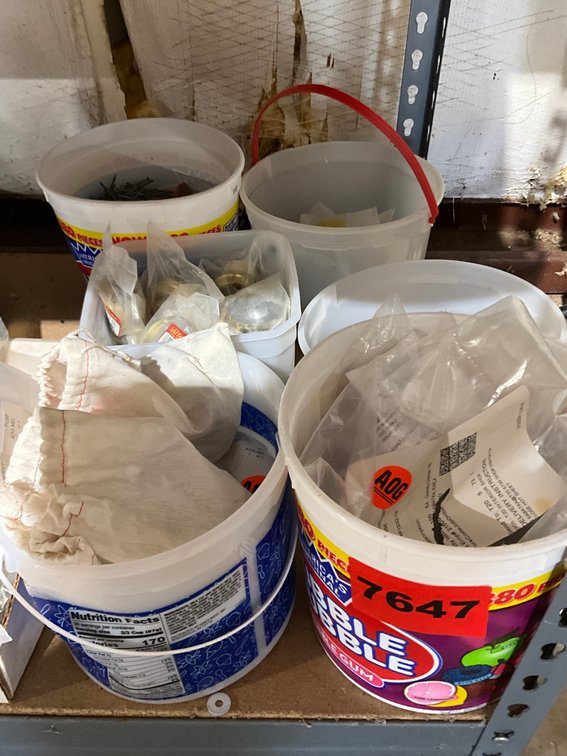 6 Tubs Asstd Nails & Misc Hardware