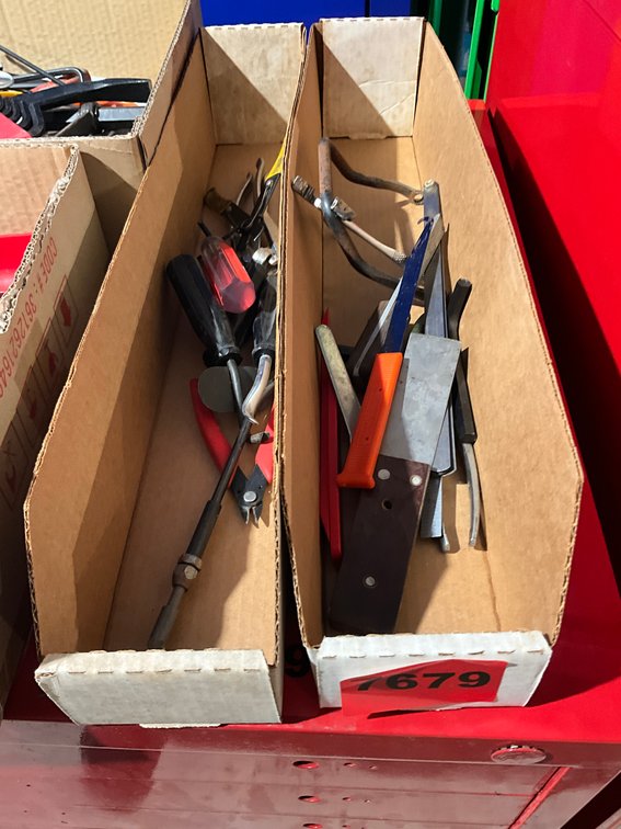 2 Boxes Asstd Hand Tools, Pliers, Rivet Tools