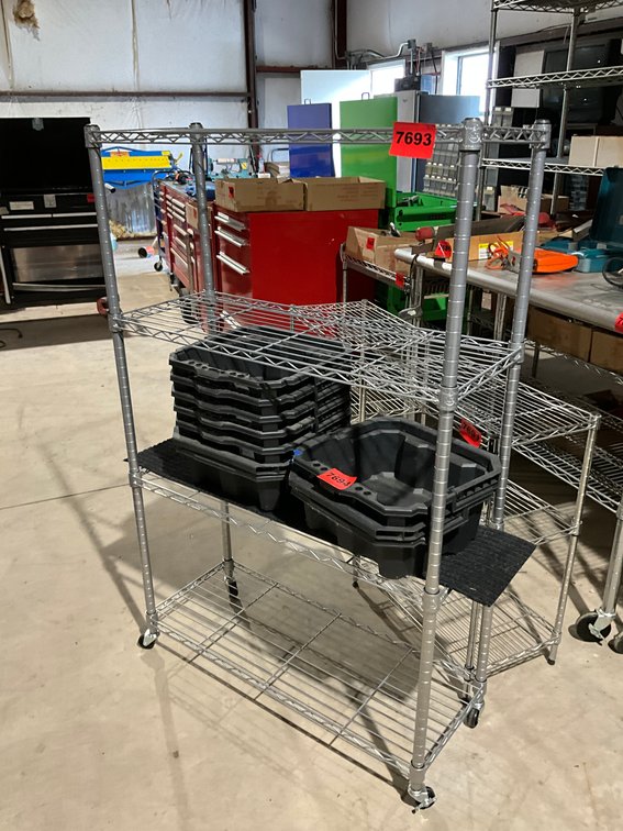 Chrome 4 Shelf Unit on Castors 36" x 14" x 56"