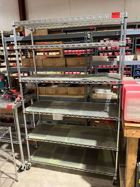 Chrome 6 Shelf Unit on Castors 48" x 18" x 76"