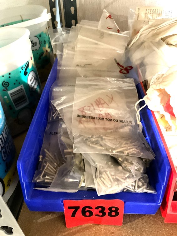 Box of Asstd Aircraft Fasteners, Push Locks, Rivets, Etc.