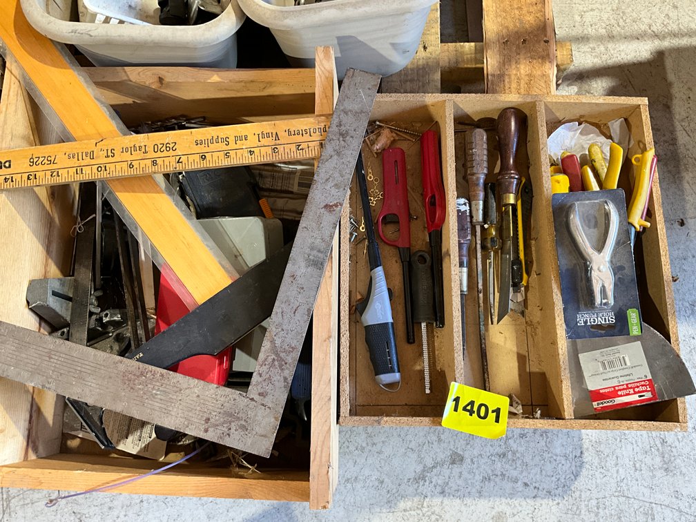 2 Boxes Misc Screwdrivers, Drill Bits