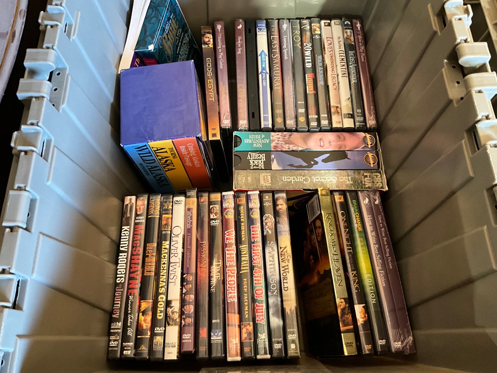 Tub of DVD's