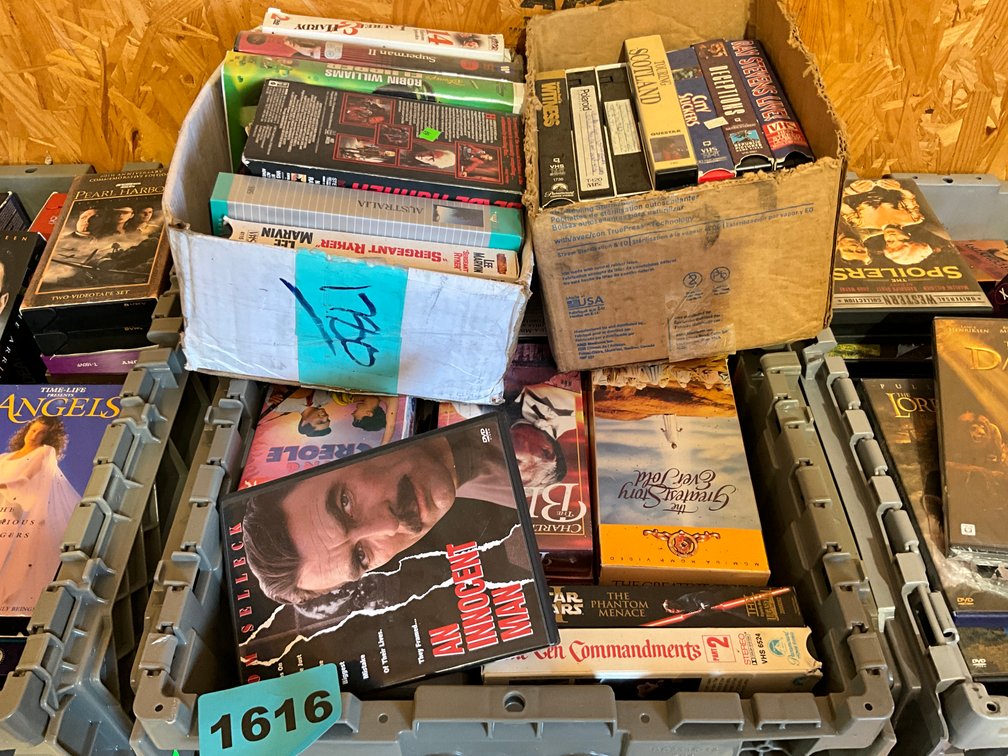 Tub of VHS Tapes