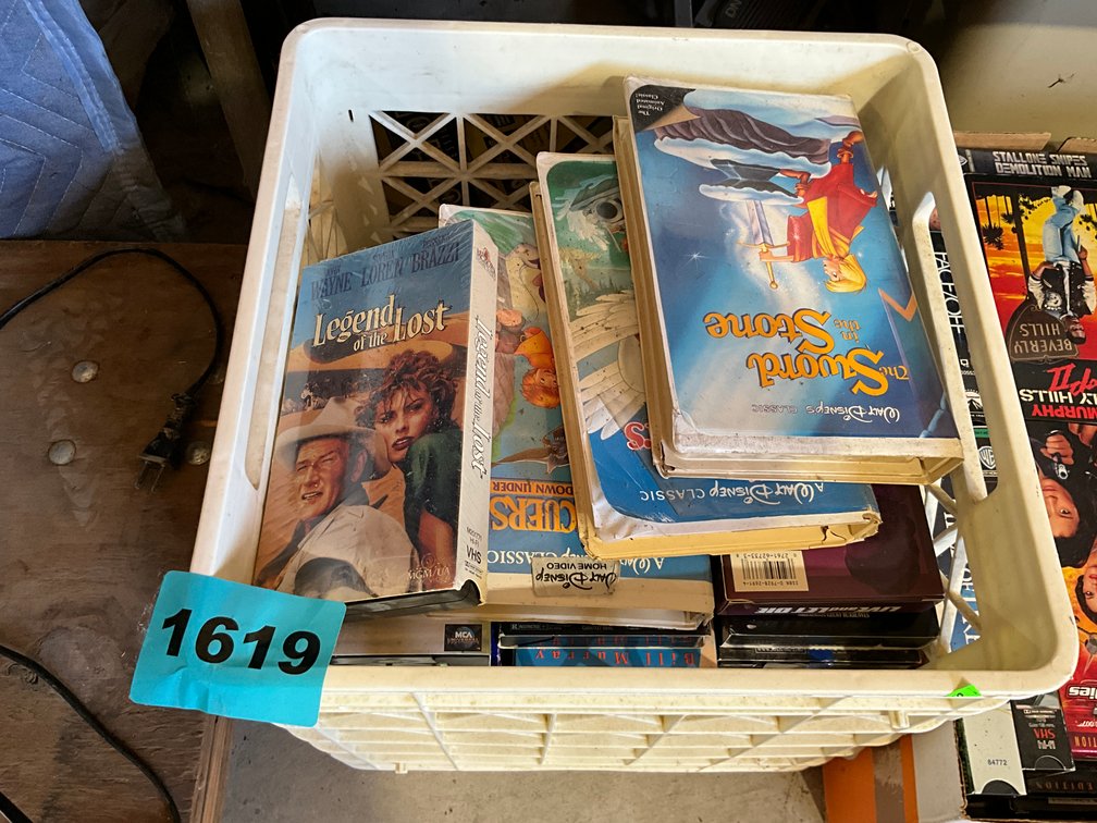 Tub of VHS Tapes