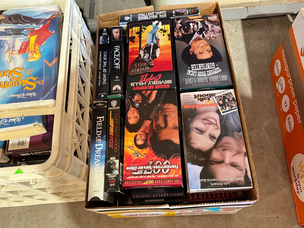 Tub of VHS Tapes