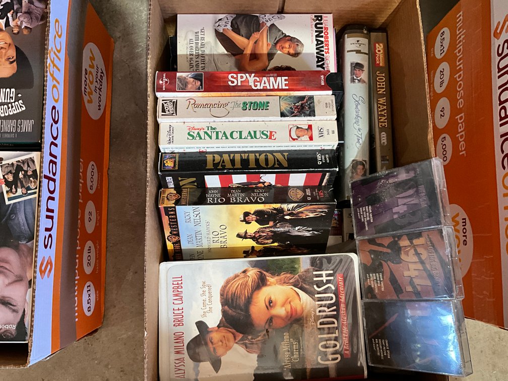 Tub of VHS Tapes
