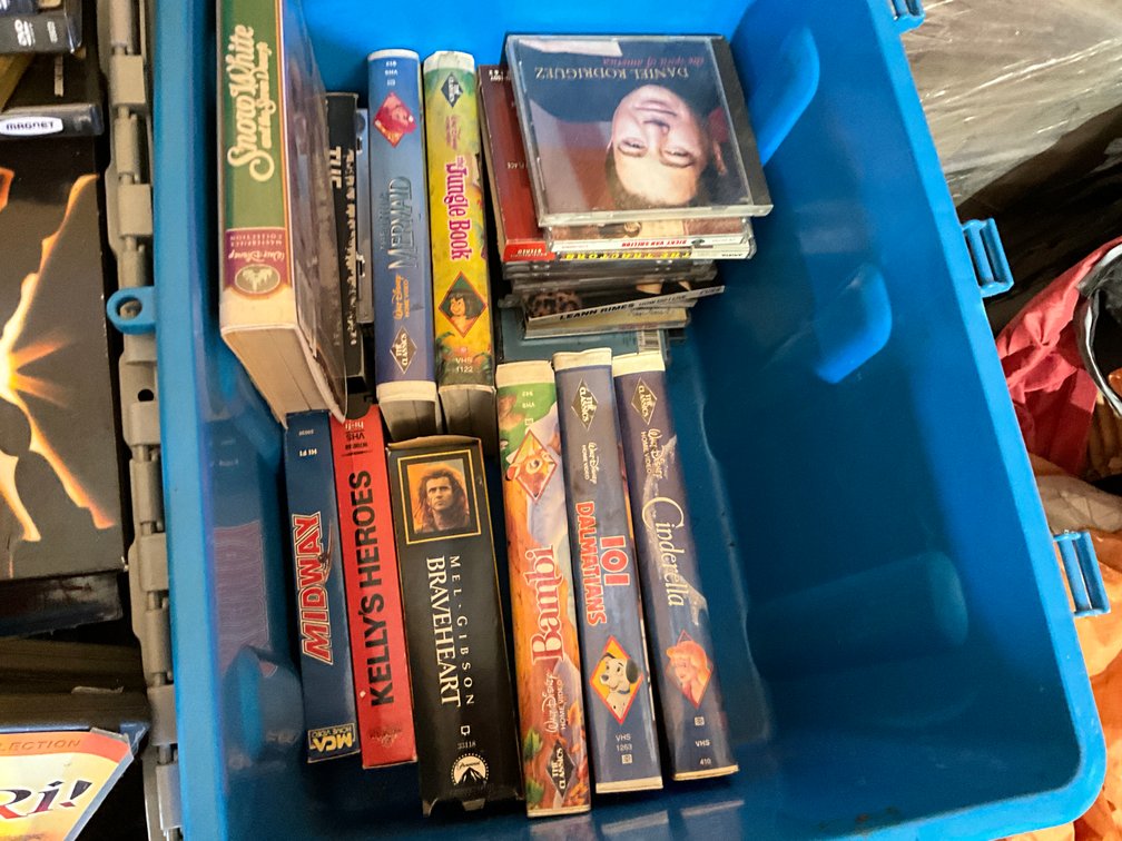 Tub of VHS Tapes