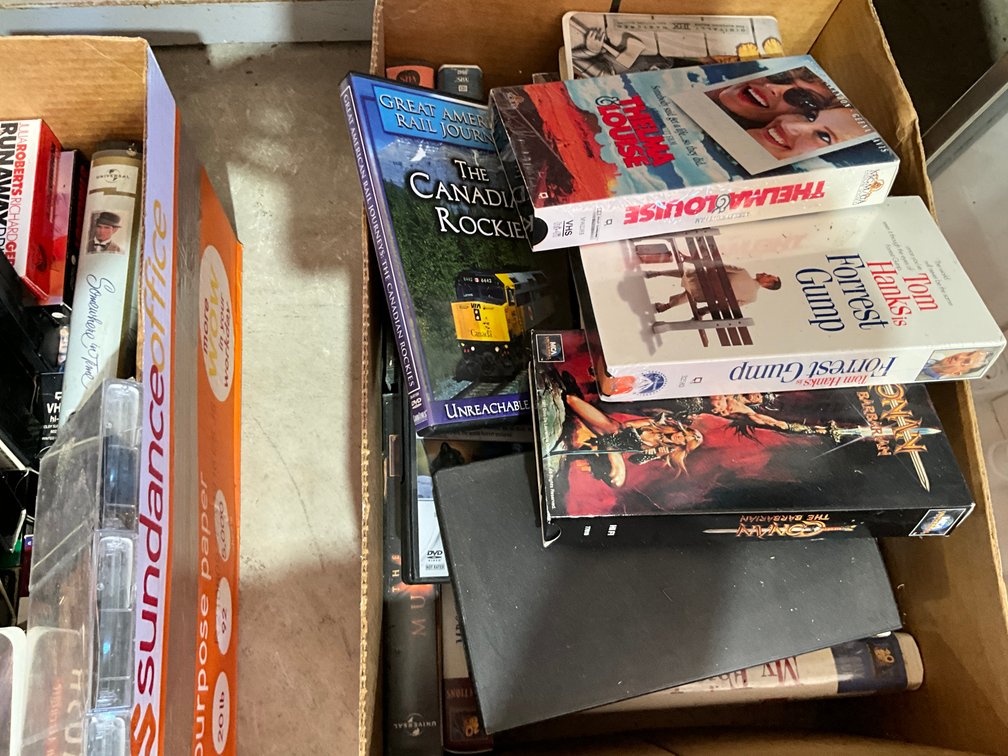 Tub of VHS Tapes