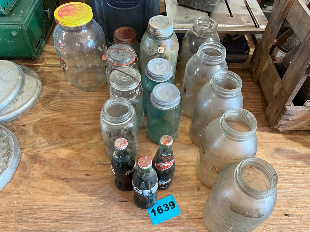 Old Mason Jars, 3 Full Cokes