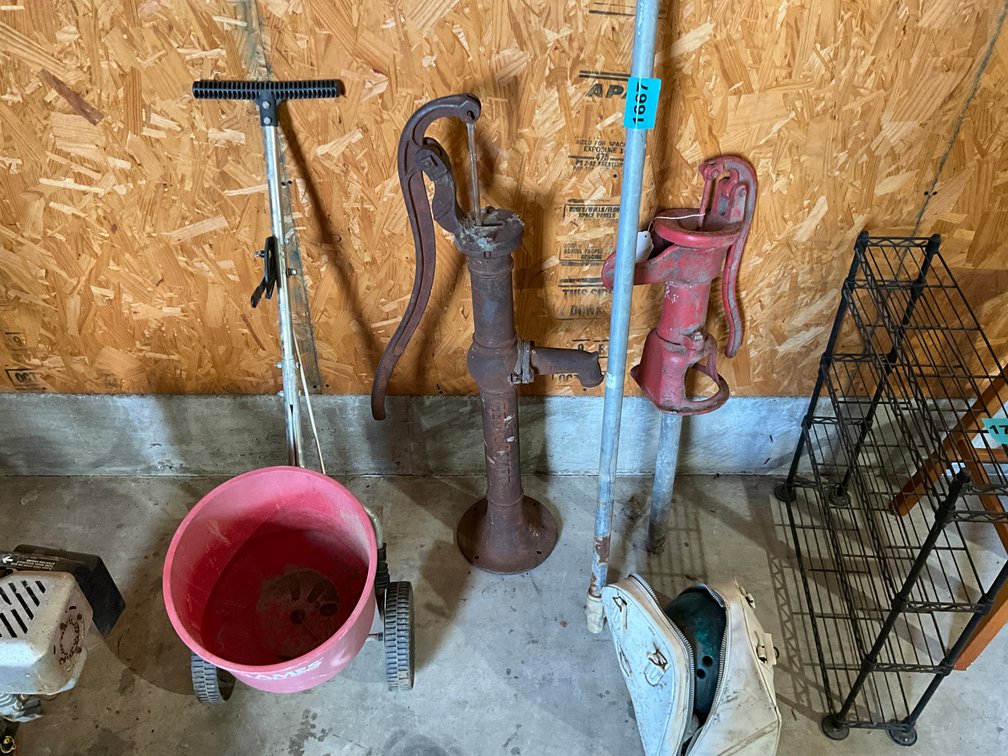 2 Water Pumps, Frost Free Spout Faucet, Grass Seed Spreader, Bowling Ball