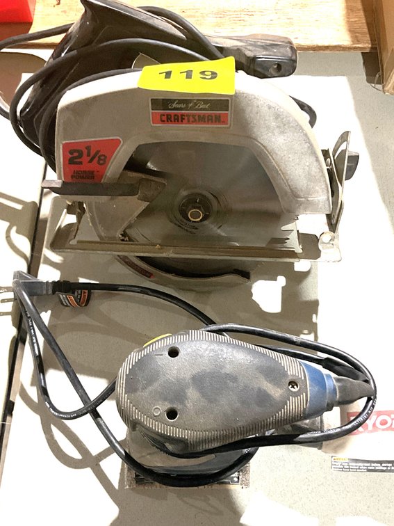 Craftsman 7 1/4 Saw, Ryobi Palm Sander