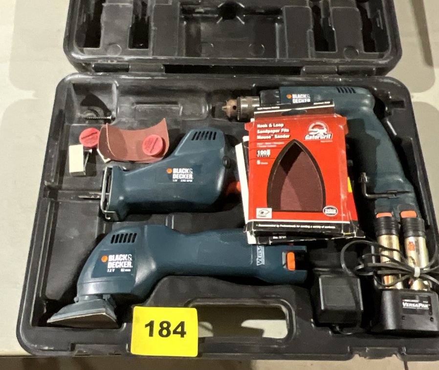 Black + Decker 3 Pcs. W/ Charger + Case