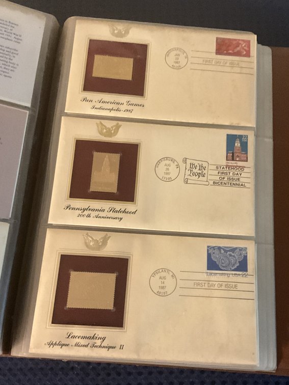 Collectors Binder for Golden Replicas of US Stamps