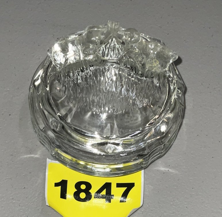 Clear Covered Dish w/ Elephants on Lid