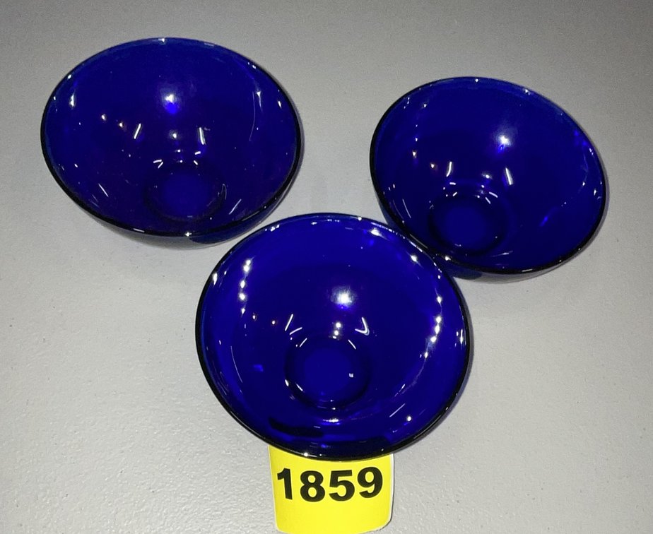 3 Cobalt Blue Bowls
