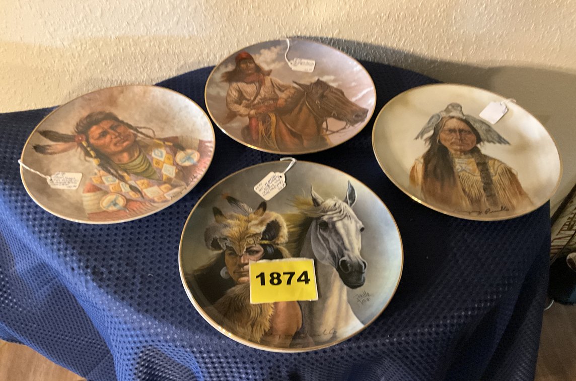 Set of 4 Native American Decorative Plates