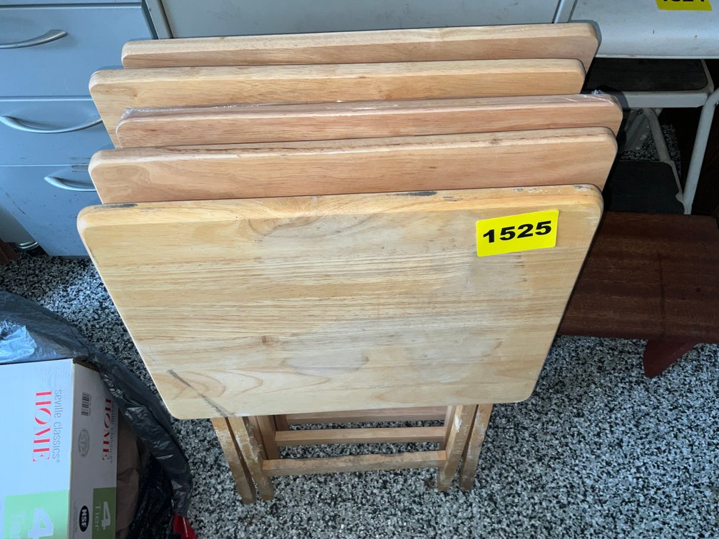 5 Wood Style Fold Out TV Tray Stands