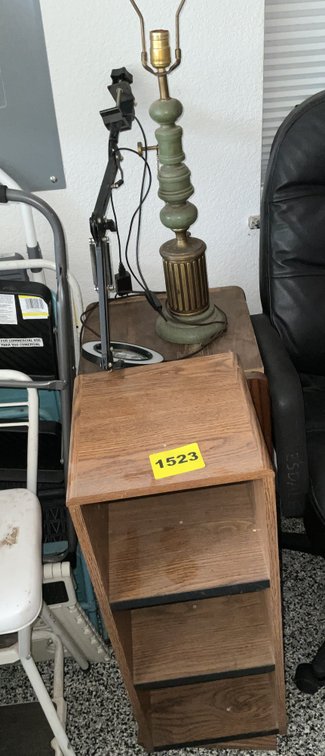 2 Small Wood Shelves, 1 Lamp, 1 Magnifier Light