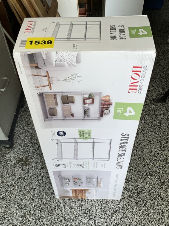 New In Box Home Seville Classic 4 Tier Storage Rack