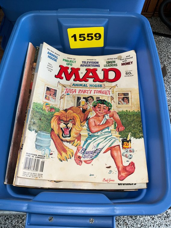 Small Tote Of Magazines, Mad, High Times, National Lampoon