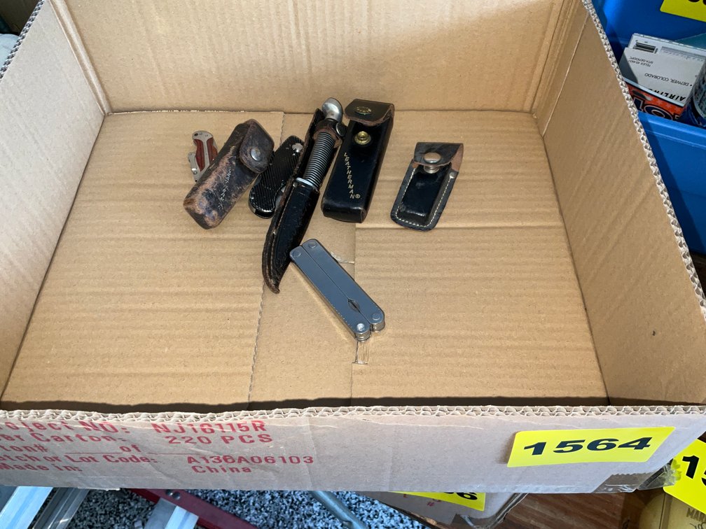 Box Of Assorted Knives And Cases