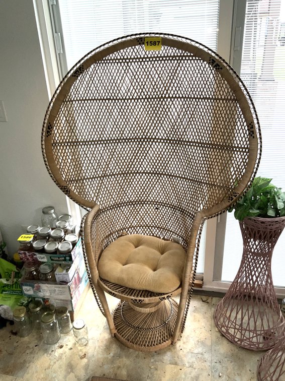 High Back Wicker Seat