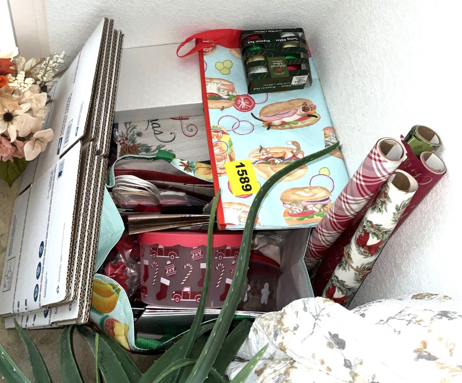 Assorted Christmas Items In Corner