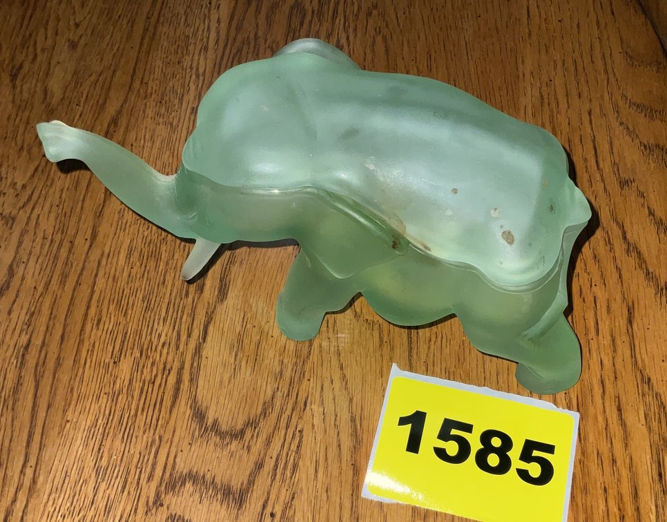Indiana Frosted Carnival Glass Elephant Candy Dish