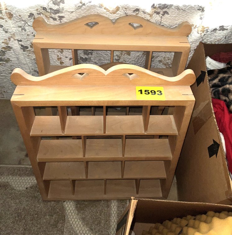 3 Wood What Not Shelves