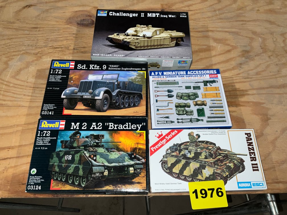 1-Trumpeter Model 1/72 Scale #07215 1-Academy 1/35 Scale #1382 2-Revell 1/72 Scale #03141 #03124 1-Aurora 1/72 Scale #6202
