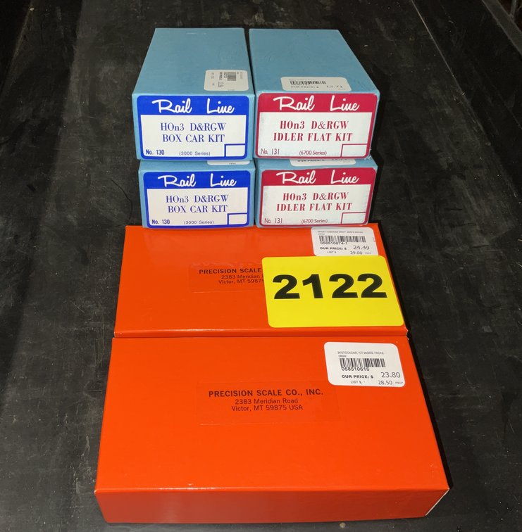 2 Precision Scale Models #5775 Hnk Cabooses 1-D&RGW 344 Scale Car And Four Pullman Cars 2 #B Flat Cars & 2 #120 Box Cars
