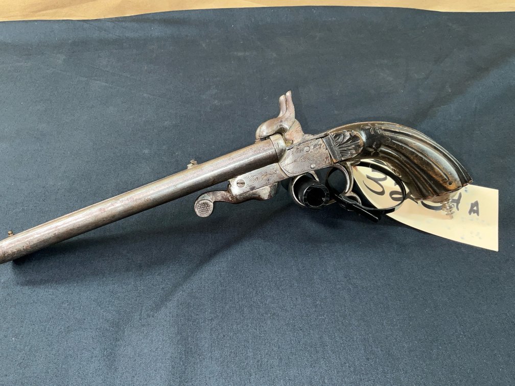 Belgium Made Pin Fire Double Barrel Pistol