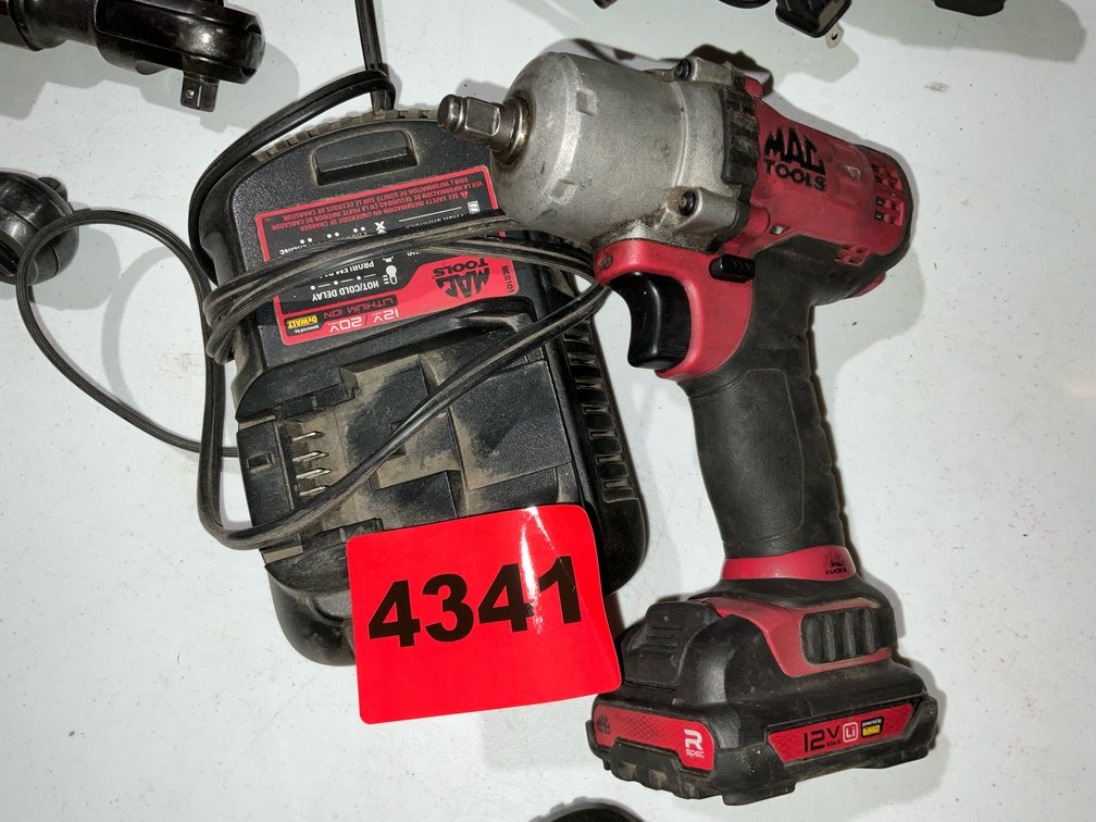 Mac 20V Max 1/2" Cordless Impact Wrench With Charger, 3/8" Drive