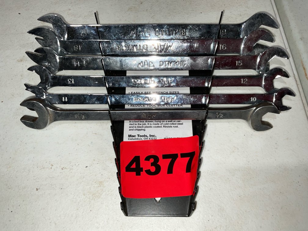 Mac Tool 6 Pcs. Assorted Wrenches, 10mm, 12mm, 15mm, 16mm, 18mm, 1/2"