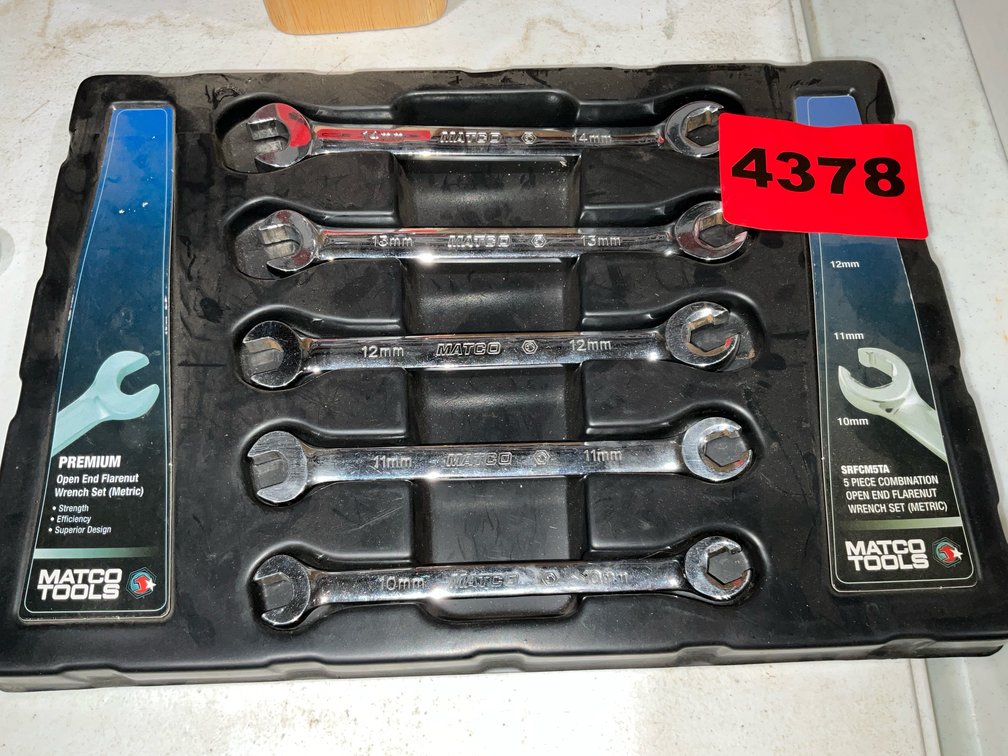 Matco Open End Flare Nut Wrench Set, Metric, 10mm, 11mm, 12mm, 13mm, 14mm