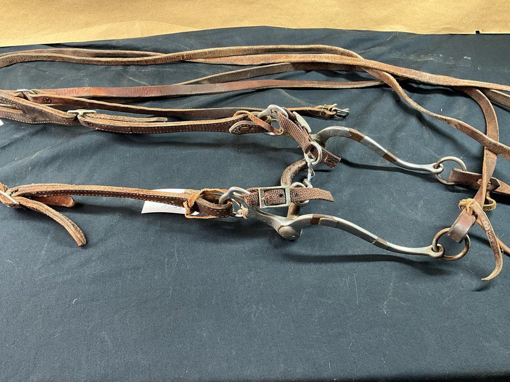 Kelly Low Port Solid Shanked Bit With Leather Headstall And Split Reins