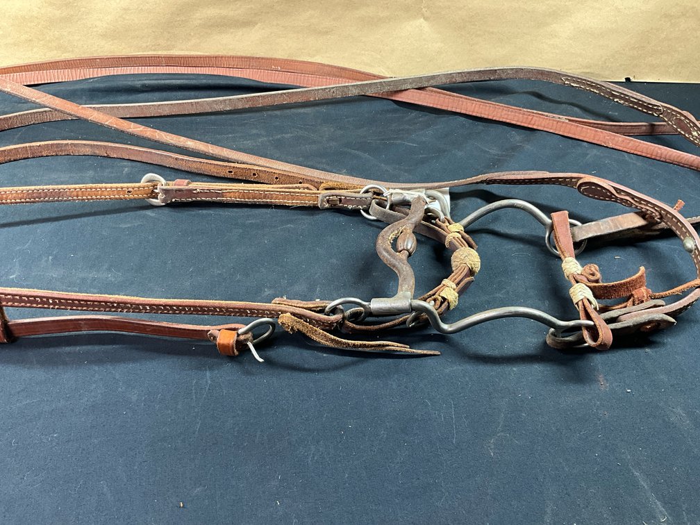 RR 622 Medium Port Hinged Shank Roller Bit With Leather Headstall And Split Reins