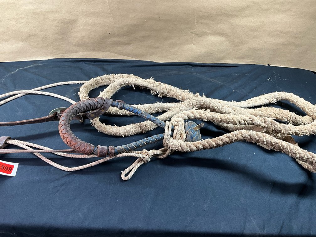 Leather Braided Bosal With Cotton Rope Reins