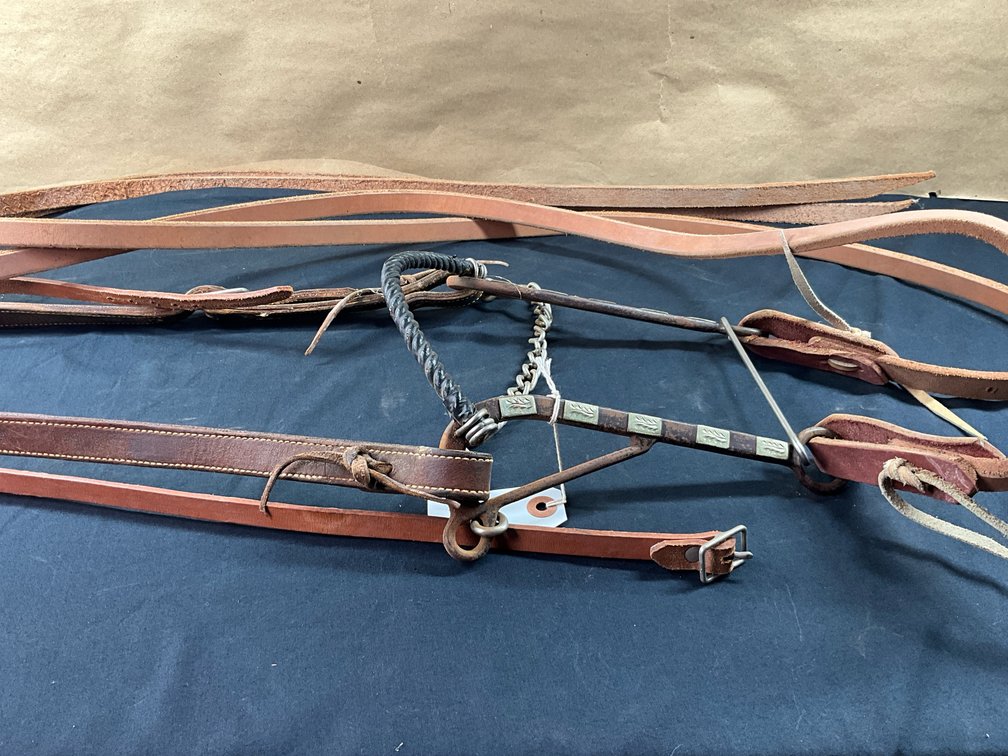 Claude Hackamore With Leather Headstall And Split Reins